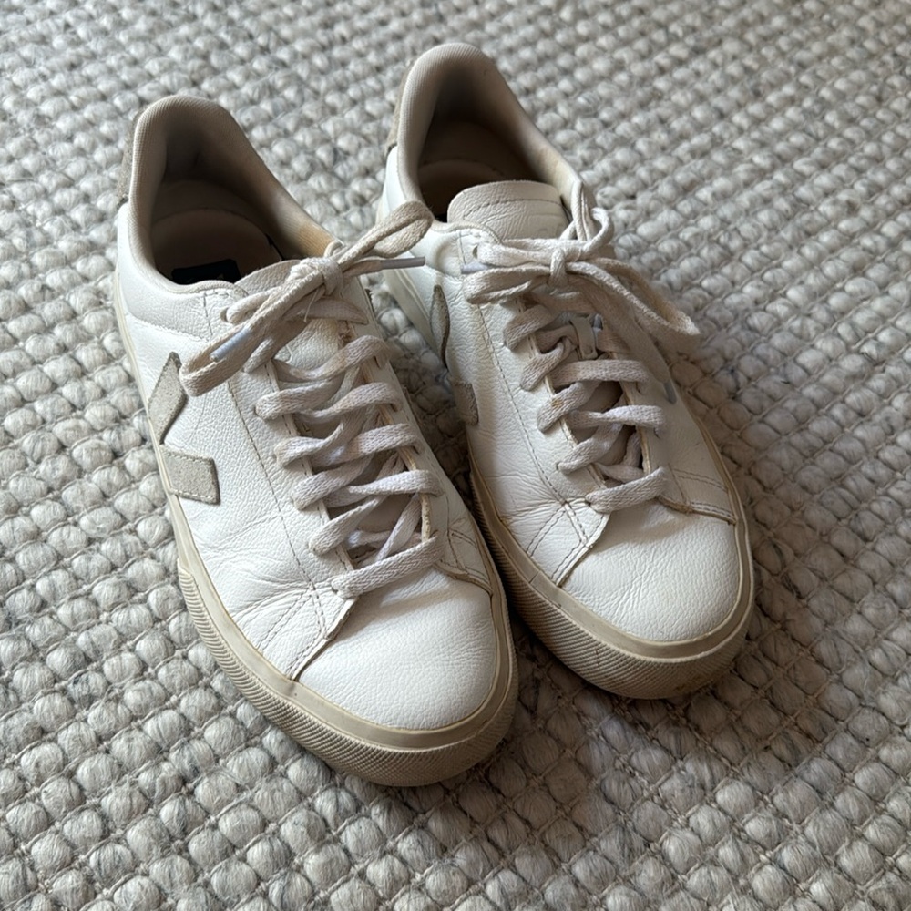 Veja Campo Chromefree Leather White Natual Gray Suede W8